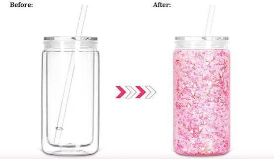 ✨ Handmade 16oz Custom Snowglobe Tumbler Cup – Decal & Color Personalized ✨