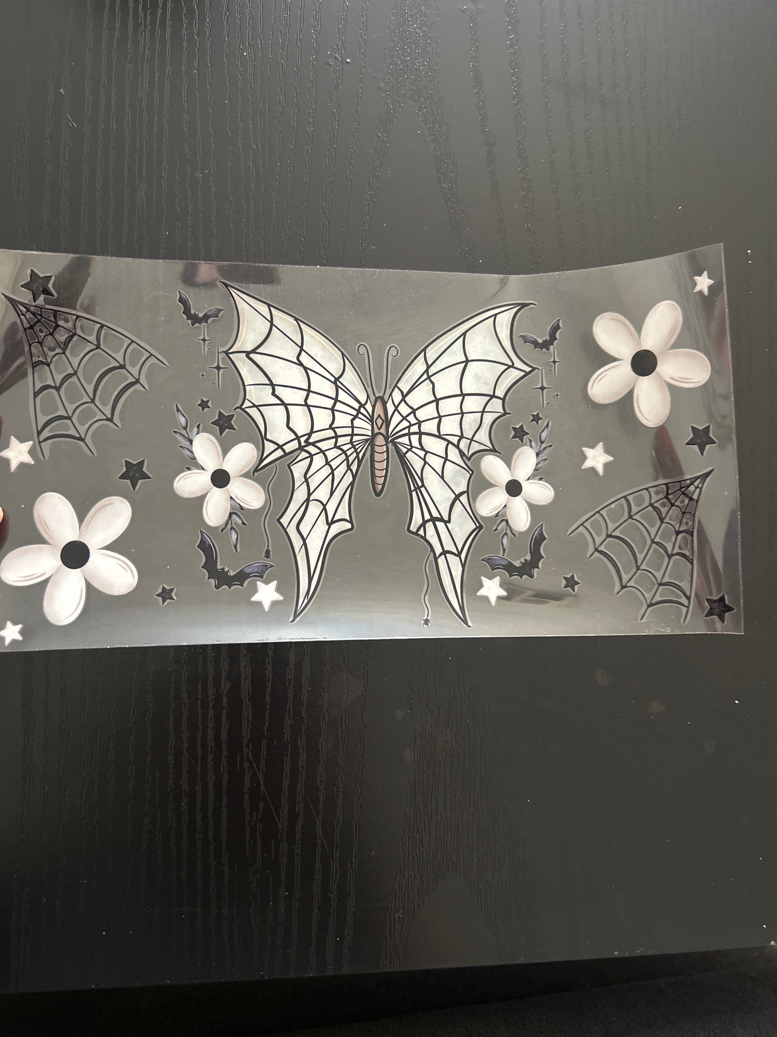 Black &’ white Spider w/ Flowers