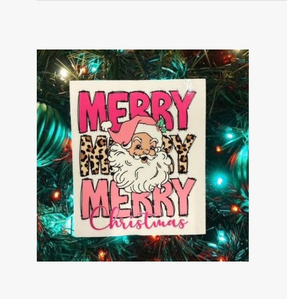 Pink santa Merry Christmas